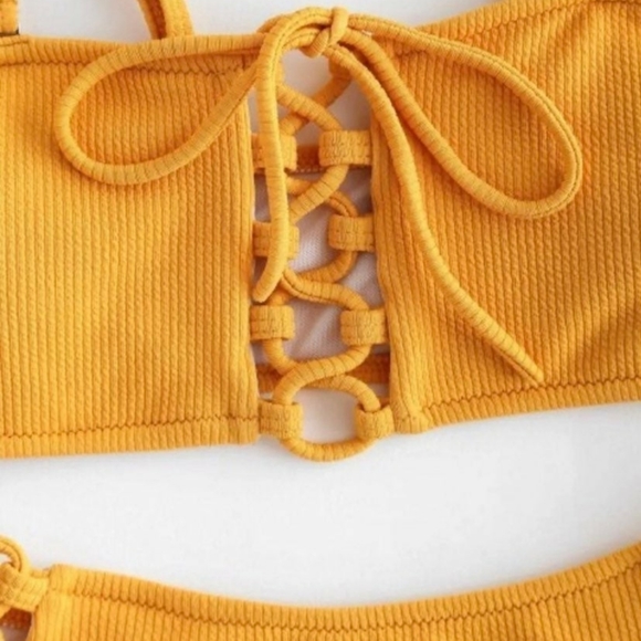 Yellow High-Rise Two Piece Bikini small 💛 - Picture 3 of 9